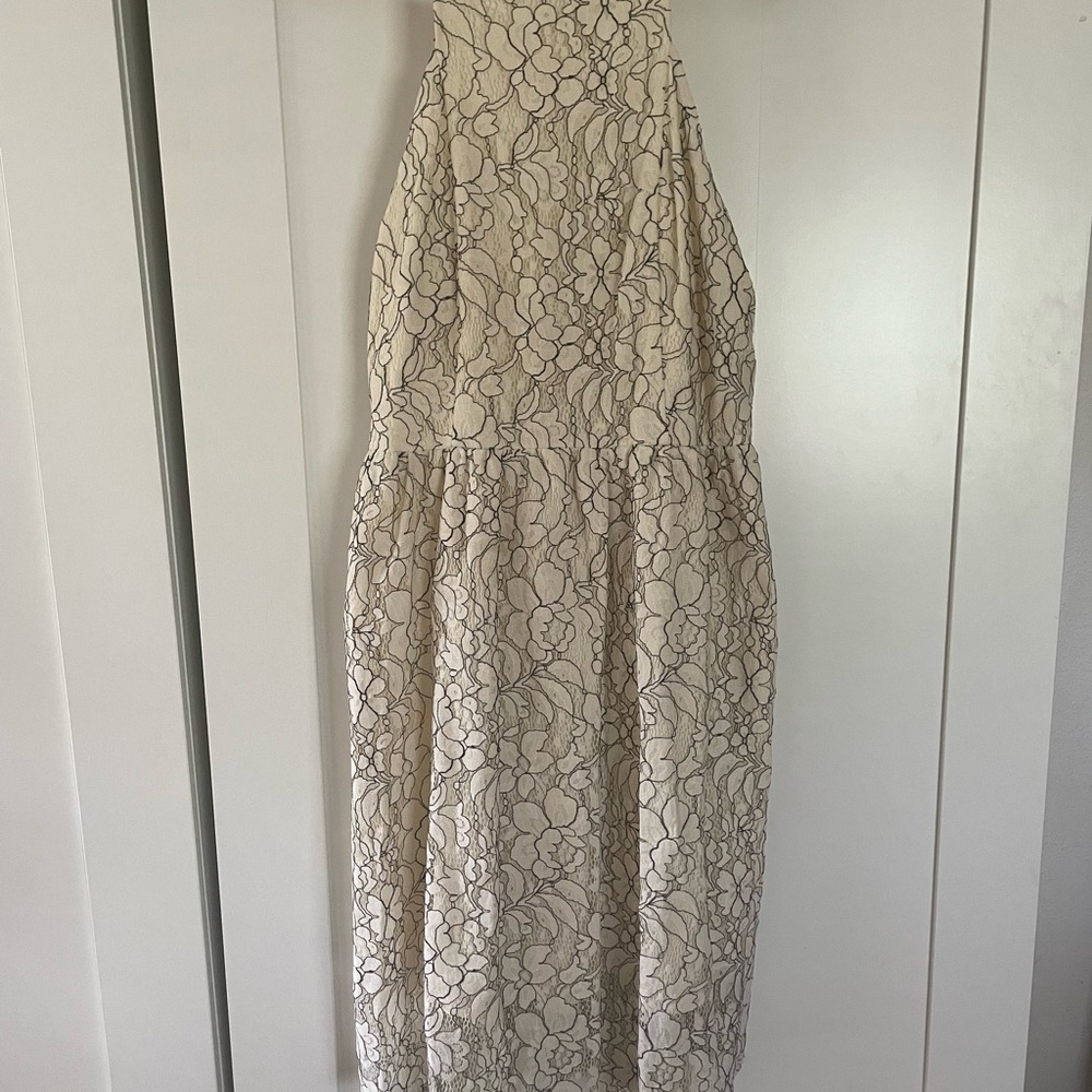 Kensie Cream Black Halter Sundress